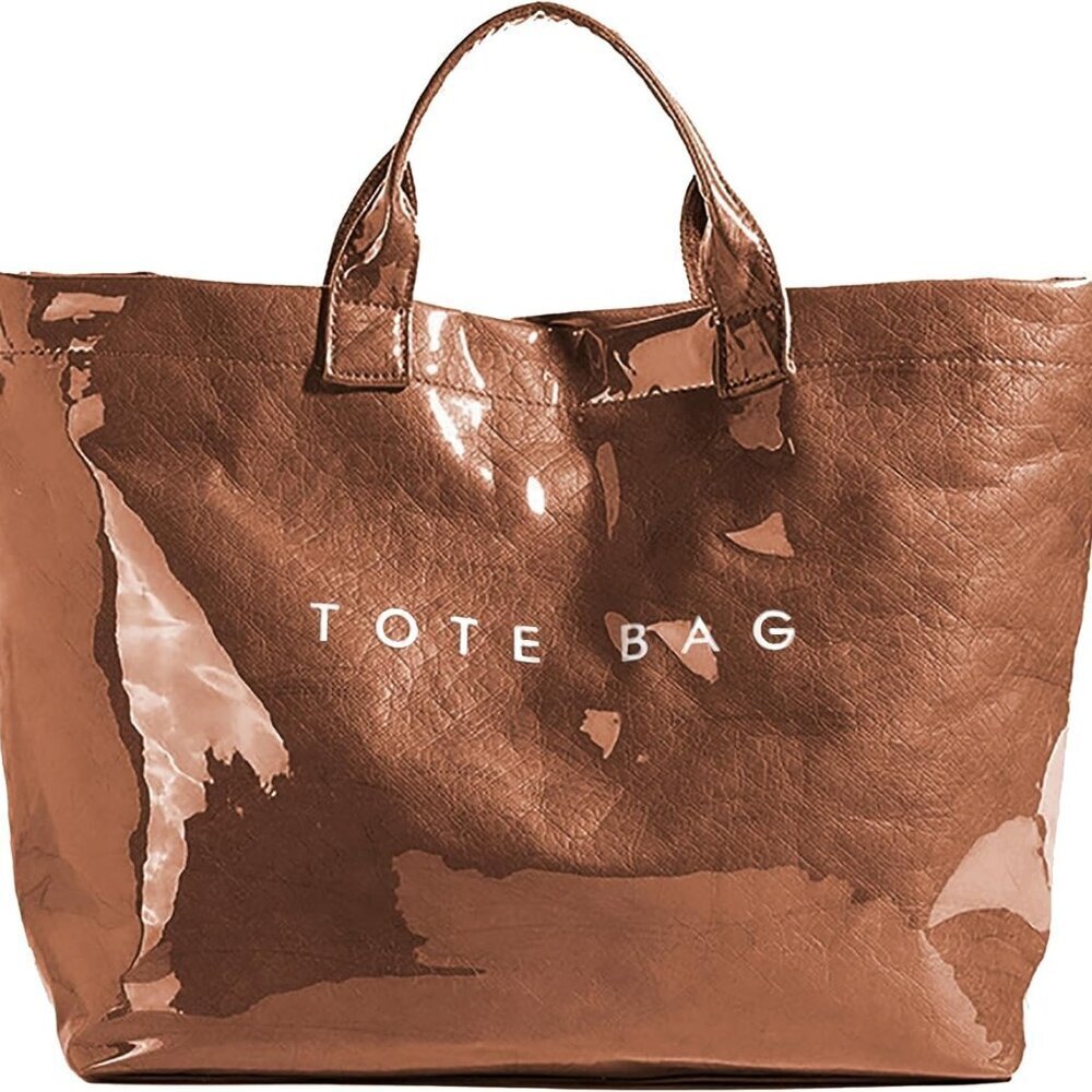 Paper Tote Bag PVC Surface Womens Vintage Clear Handbag Satchel